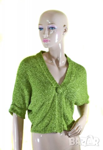 Betty Jackson дамска жилетка зелена лен и памук, снимка 3 - Жилетки - 33324522