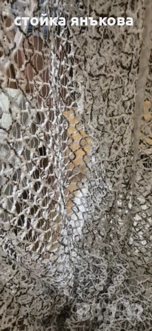 Перде в бяло и тъмно кафяво плетено на дупки, снимка 8 - Пердета и завеси - 51220968