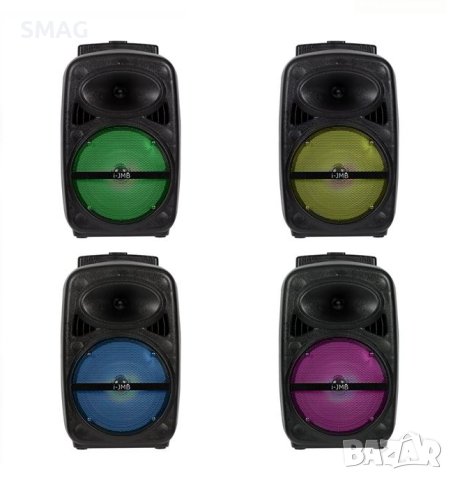 Преносима Bluetooth Тонколона високоговорител 20 W с колелца и функция за караоке черен, снимка 4 - Тонколони - 43425019