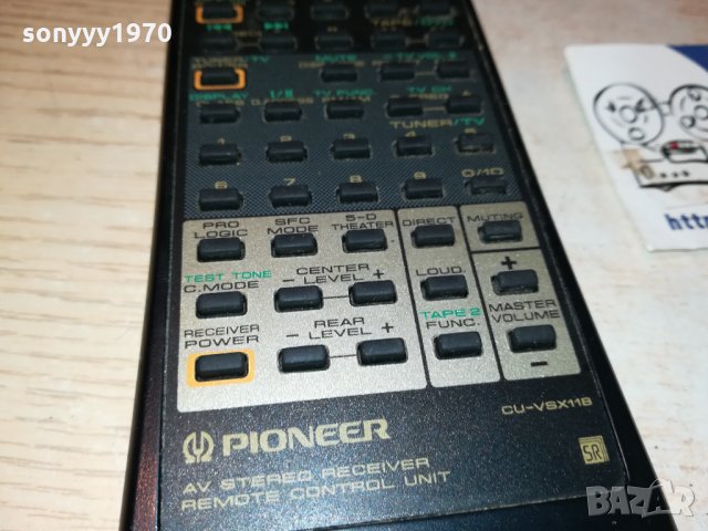 PIONEER CU-VSX118 AUDIO RECEIVER REMOTE 2910211936, снимка 14 - Други - 34619861