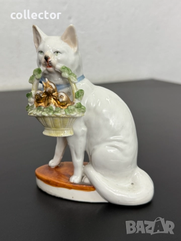 Стара порцеланова фигура на котка - Ges. Gesch №7449, снимка 3 - Колекции - 51973437