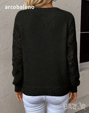 Дамски ежедневен пуловер с V-образно деколте и дълъг ръкав, 8цвята , снимка 5 - Блузи с дълъг ръкав и пуловери - 47433515