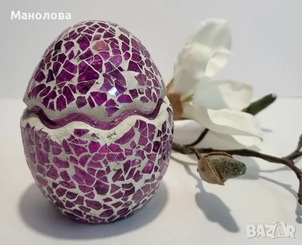 Мозаечни стъклени яйца Valerie Parr Hill., снимка 7 - Декорация за дома - 49320943