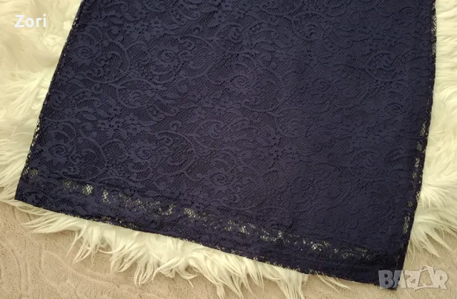 Тъмносиня дантелена рокля , снимка 2 - Рокли - 48025429