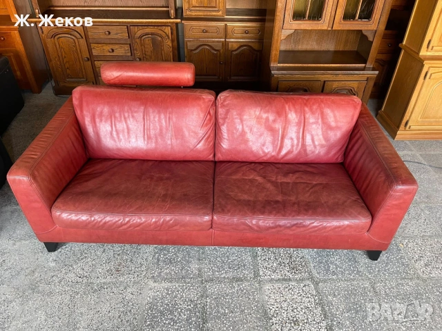Кожен диван, снимка 2 - Дивани и мека мебел - 53444638