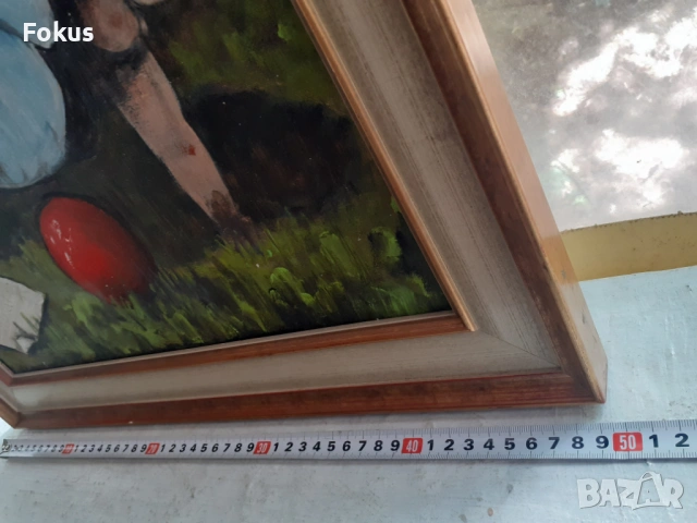 Майсторска картина масло на платно подпис и рамка, снимка 6 - Антикварни и старинни предмети - 53423587