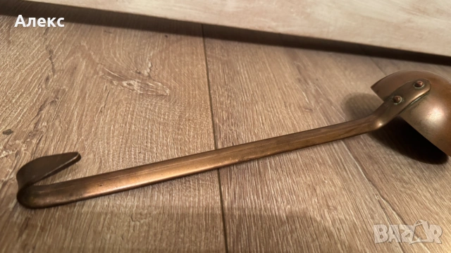 Масивен Френски меден голям черпак– кован., снимка 3 - Антикварни и старинни предмети - 53157684