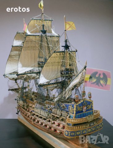макет на кораб San Felipe-1690 Spanish Armada Galleon Tall Ship, снимка 4 - Други ценни предмети - 27893138