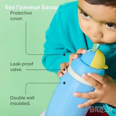 Нова Tommee Tippee 2 броя неразливаща се чаша със сламка, 266 мл, 12+ м, снимка 3 - Други - 49516839