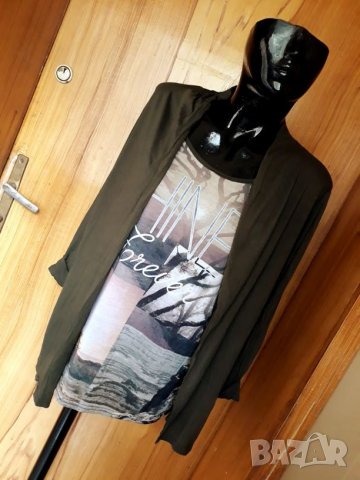 Тъмно зелено блуза-жилетка ХЛ