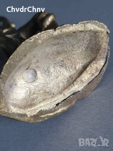 17см-2кг Capodimonte статуетка/Каподимонте бронзова фигура-декорация за каминен часовник, снимка 9 - Статуетки - 52896651