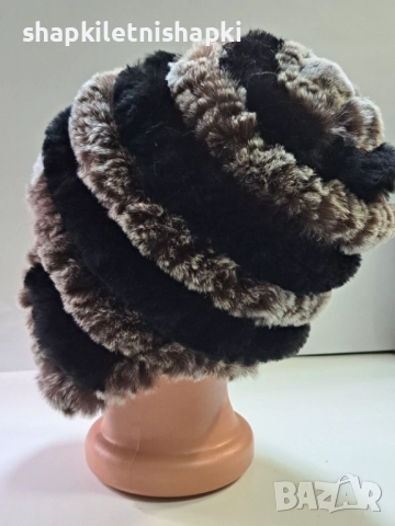 Дамска шапка лукс, ушанка Чинчила - 114, снимка 3 - Шапки - 52224771
