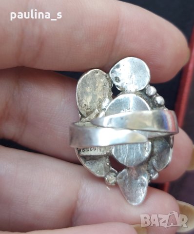Винтидж / Античен ръчно изработен сребърен пръстен проба H925s "Noway" камък Лапис лазули, снимка 4 - Пръстени - 32484159