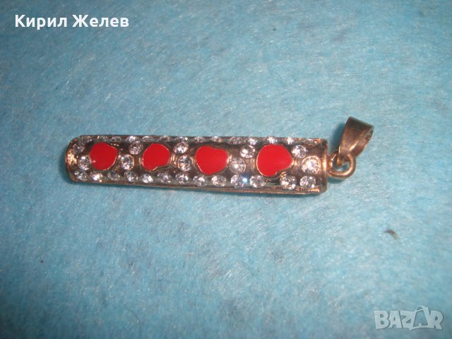 СТАР БРОНЗОВ ПОЗЛАТЕН КРИСТАЛЕН ЕМАЙЛИРАН АРТ-ДЕКО МЕДАЛЬОН 26350, снимка 7 - Колиета, медальони, синджири - 34777452