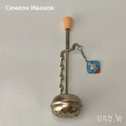 Стара съветска лъжица за чай цедка #6041, снимка 1