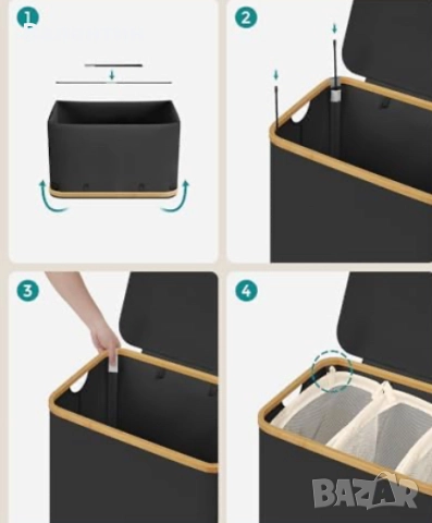 Кош за пране с 3 отделения, снимка 8 - Други стоки за дома - 52522288