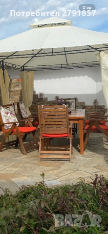 2 бр маси масив със столове, снимка 2 - Маси - 51500506