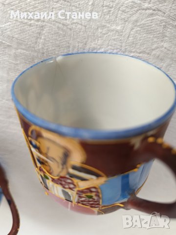 Японски Moriage сервиз за зелен чай / кафе от костен порцелан, снимка 11 - Сервизи - 43365772