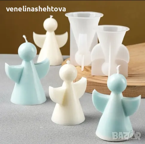 3D ангел Два размера Силиконов молд форма за свещи гипс сапун смола , снимка 2 - Форми - 48485879