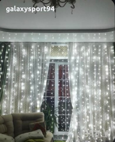 Коледни Лампички LED Бяла Завеса / Водопад 300х300см Реална цена !!!, снимка 1 - Лед осветление - 34941545