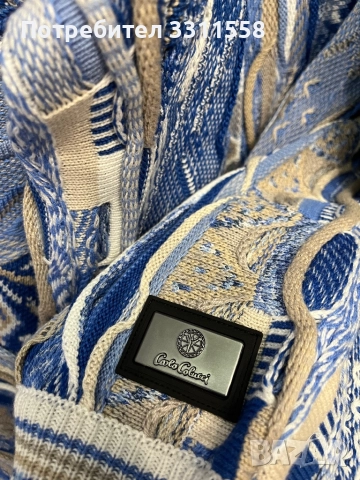 Carlo Colucci Пуловер - светло син M/L, снимка 6 - Пуловери - 52552919