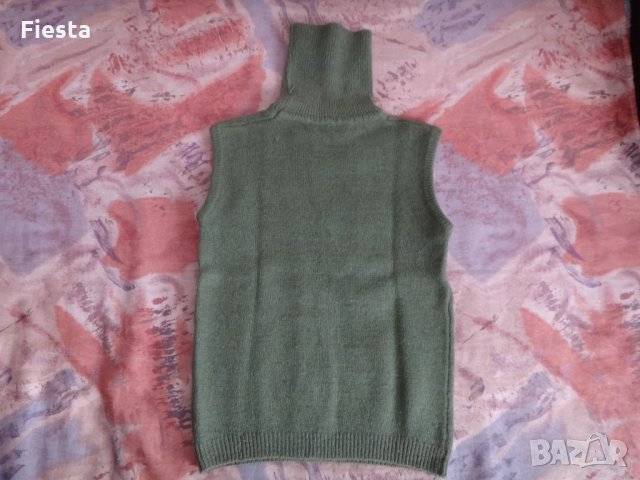 Тъмно зелен пуловер поло без ръкави, снимка 5 - Блузи с дълъг ръкав и пуловери - 27592740