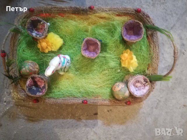 Продавам Великденска кошничка с поставки за яйчицата, снимка 3 - Декорация за дома - 44036820