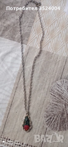 Ново руско колие от 80 те колие с роза не е носено, снимка 2 - Колиета, медальони, синджири - 53529767