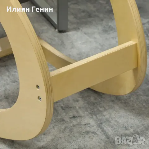 Ергономичен люлеещ се стол за коляно HOMCOM за домашен офис за подобряване на стойката, сив , снимка 2 - Столове - 50356003