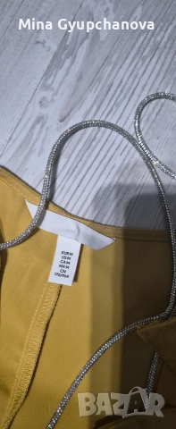 рокля сатен цвят горчица, снимка 3 - Рокли - 52815788