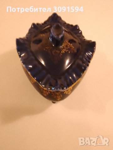 Руска порцеланова купа от кобалт и позлата размер дължина 17см ширина 14см, снимка 8 - Други ценни предмети - 43987744