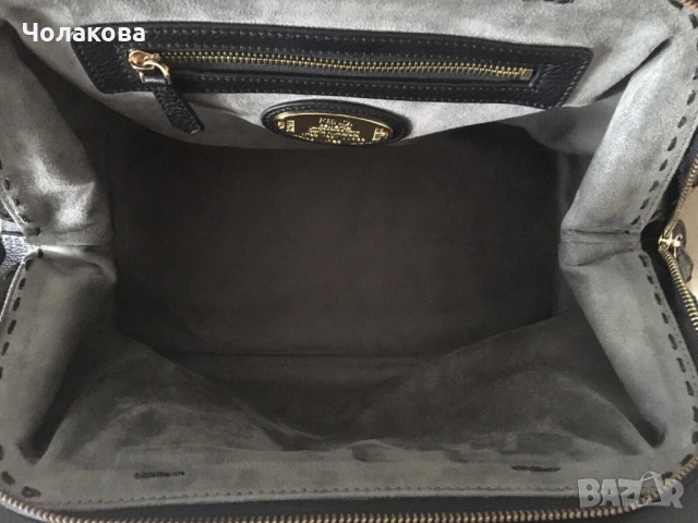Черна дамска кожена чанта Fendi Selleria Adele Doctor's Bag, снимка 5 - Чанти - 51177064