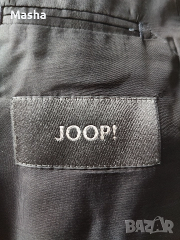 JOOP! Тъмносиньо карирано мъжко сако L, снимка 5 - Сака - 52815610