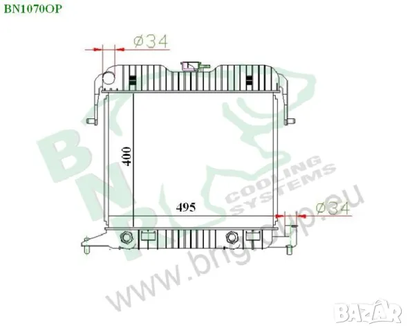 Воден радиатор BNR за OPEL OMEGA A BN1070OP, снимка 3 - Части - 47686221