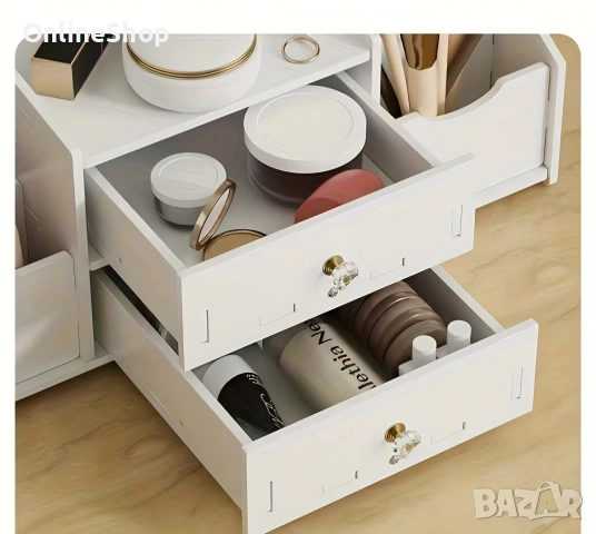 Многофункционален органайзер за грим с огледало, снимка 8 - Огледала - 53479804