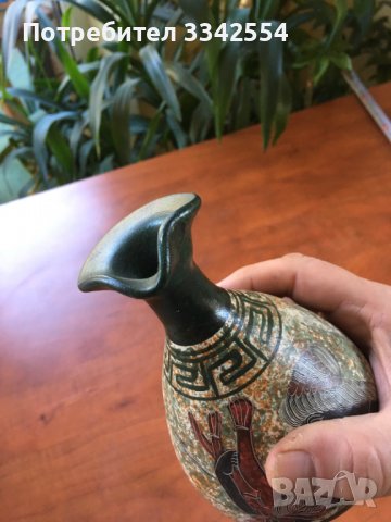 КАНА ВАЗА КЕРАМИКА РИСУВАНА КРАСИВ ПРЕДМЕТ ЗА ЦЕНИТЕЛИ, снимка 3 - Други ценни предмети - 38372891