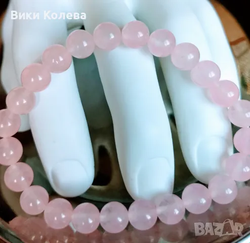 Гривна от розов кварц – камък на любовта и емоционалния баланс, снимка 5 - Гривни - 50212374