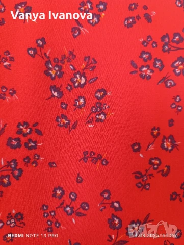 Pieces червена рокля на цветя М размер , снимка 4 - Рокли - 51363444