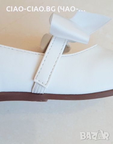 №19-№26, Бели официални обувки за момиче - Балеринки с бяла панделка BUBBLE KIDS, снимка 4 - Бебешки обувки - 36952654