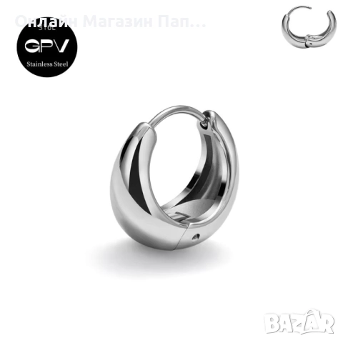 GPV Халки от медицинска стомана 316L – сребърни и златни, снимка 8 - Обеци - 52316018
