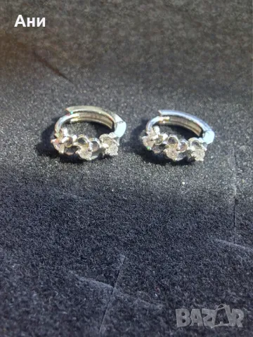 Сребърни обеци с печат 925, снимка 2 - Обеци - 49472587