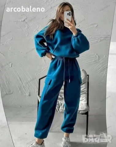 Моден дамски спортен ежедневен комплект от две части, 3цвята , снимка 9 - Комплекти - 47308708