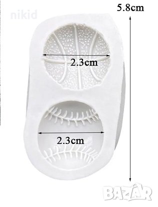 Тенис и Баскетбол Баскетболна топка силиконов молд форма фондан шоколад гипс декор, снимка 3 - Форми - 43079231