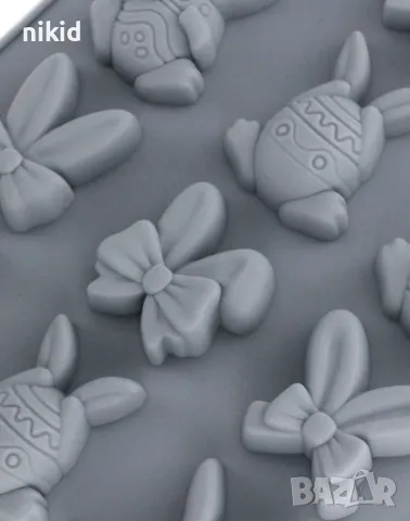 Великденско яйце със заешки ушички уши заек силиконов нолд форма фондан шоколад гипс бонбони, снимка 3 - Форми - 48723663