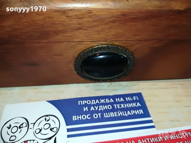 КРАСИВА ДЪРВЕНА КУТИЯ С ЧЕРЕН КАМЪК-16Х10Х6СМ, снимка 8 - Антикварни и старинни предмети - 28722844