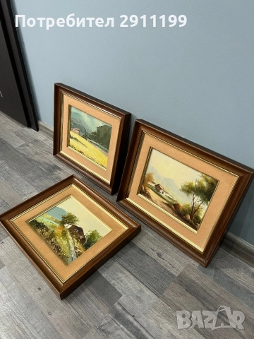 Картина с маслени бои, комплект от три, снимка 9 - Картини - 51785413