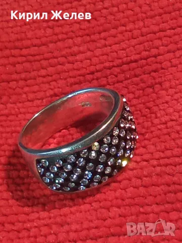 ШАРМАНТЕН СКЪПОЦЕНЕН СРЕБЪРЕН ПРЪСТЕН РОДИРАНО СРЕБРО 925 с МНОГО ЮВЕЛИРНО ФАСЕТИРАНИ ЦИРКОНИ 39232, снимка 11 - Пръстени - 49866088