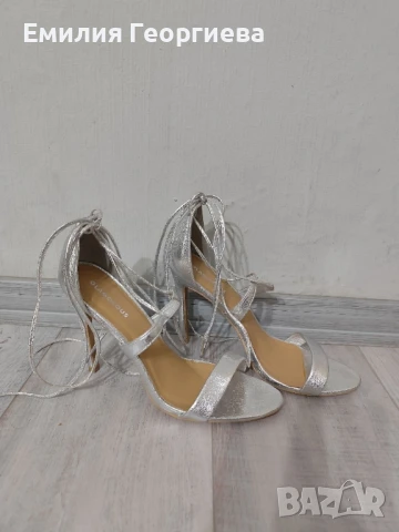 Сребърни сандали 41 номер