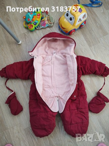 Ескимос, скафандър за бебе момиче бордо, с ръкавички, снимка 7 - Бебешки ескимоси - 43352197