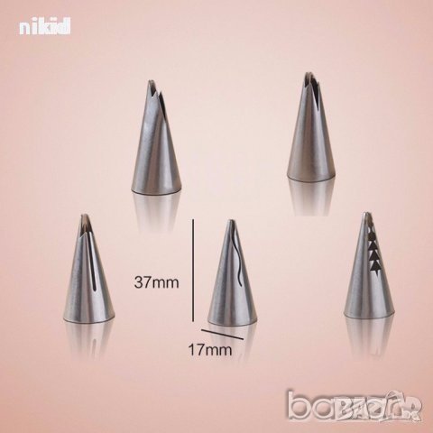 7 бр накрайника накрайник дюза за пош рокля кукла дюза за украса декор торта фондан шоколад шприц, снимка 3 - Други - 16145757